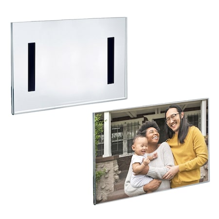 Azar Displays Clear Acrylic 11'' x 8.5'' Magnetic U-Frame, 2PK 129922-GS-2PK
